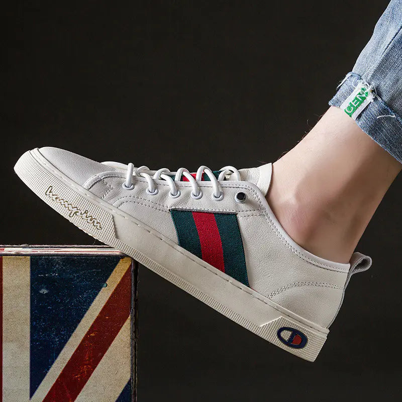 Premium Pigskin Leather Sneakers – Versatile Casual Men’s Shoes